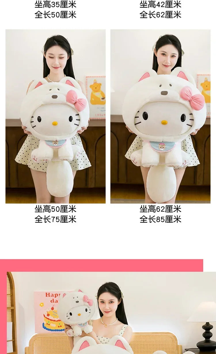 Hot Sanrio Large Size Hello Kitty Transforms Into A Puppy Series Plush Toy Cartoon Anime Filled Doll Kawaii Decorate Girl Gifts My Store