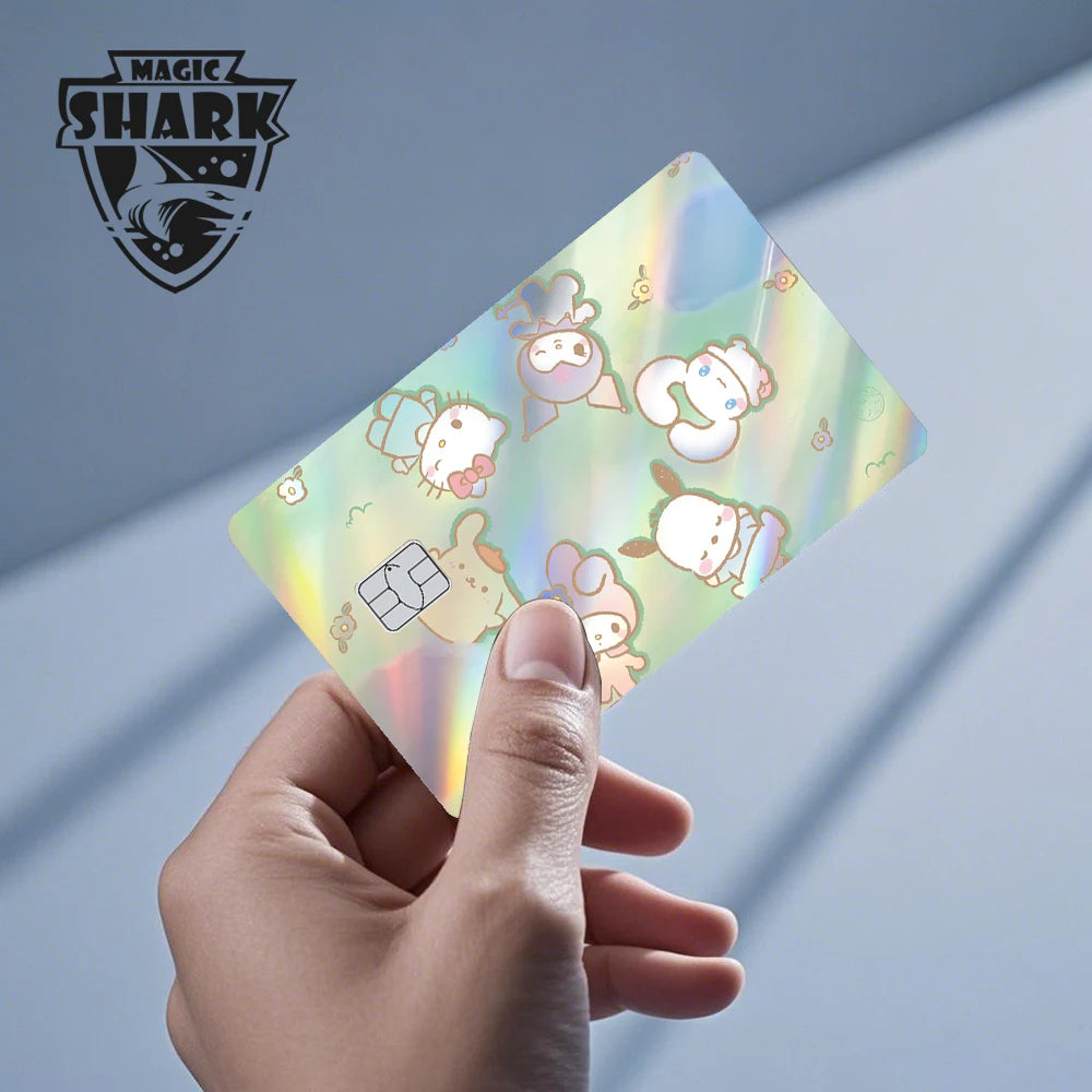 Hot Sale Hello Kitty Kuromi Holographic Laser Shinny Film Skin Cover Sticker for Debit Credit Card Bank Card My Store