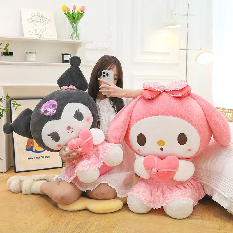60cm Sanrio Kuromi Melody Hello Kitty Plush Toy Kawaii Cartoon Big Size KT Cat Plush Doll Soft Stuffed Pillow Kids Birthday Gift My Store