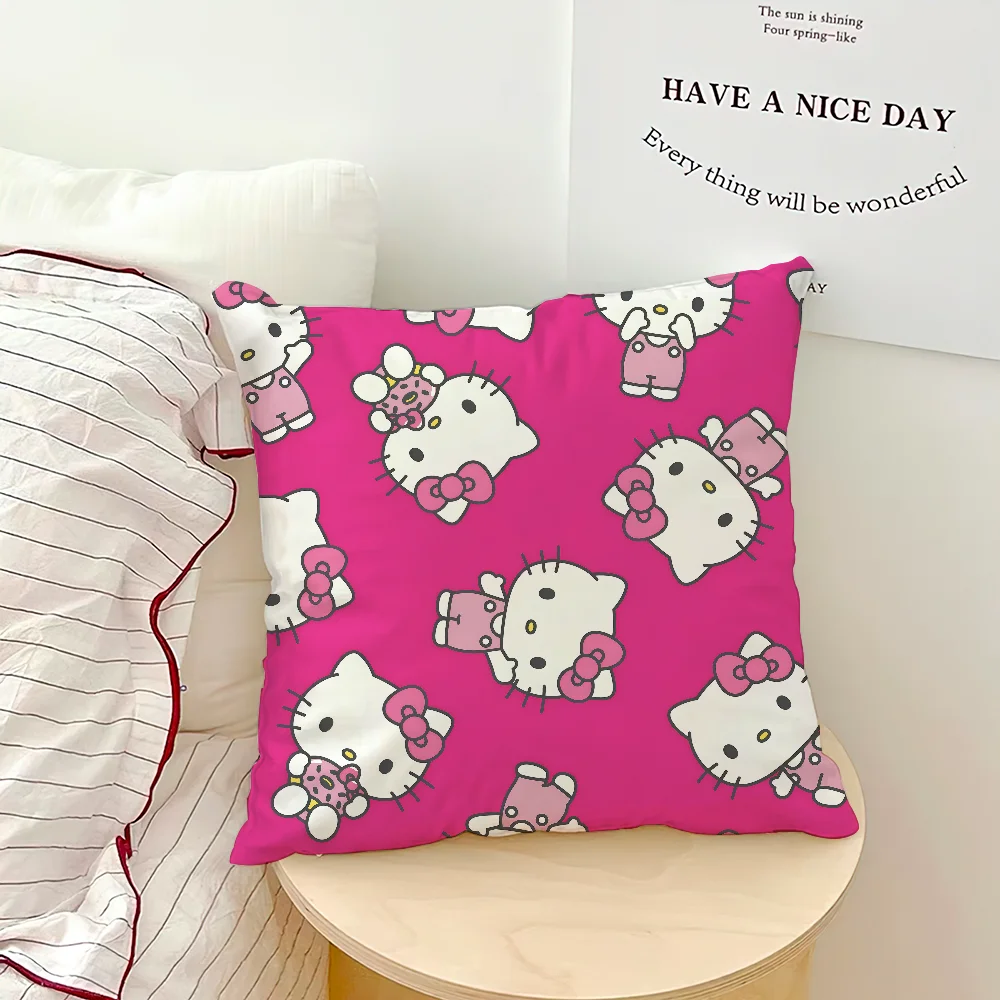 cushion cover soft Pillow bow Case for Hello Sofa Living Room kawaii Home Decor Protective k-Kitty SRO pink Pattern Covers My Store