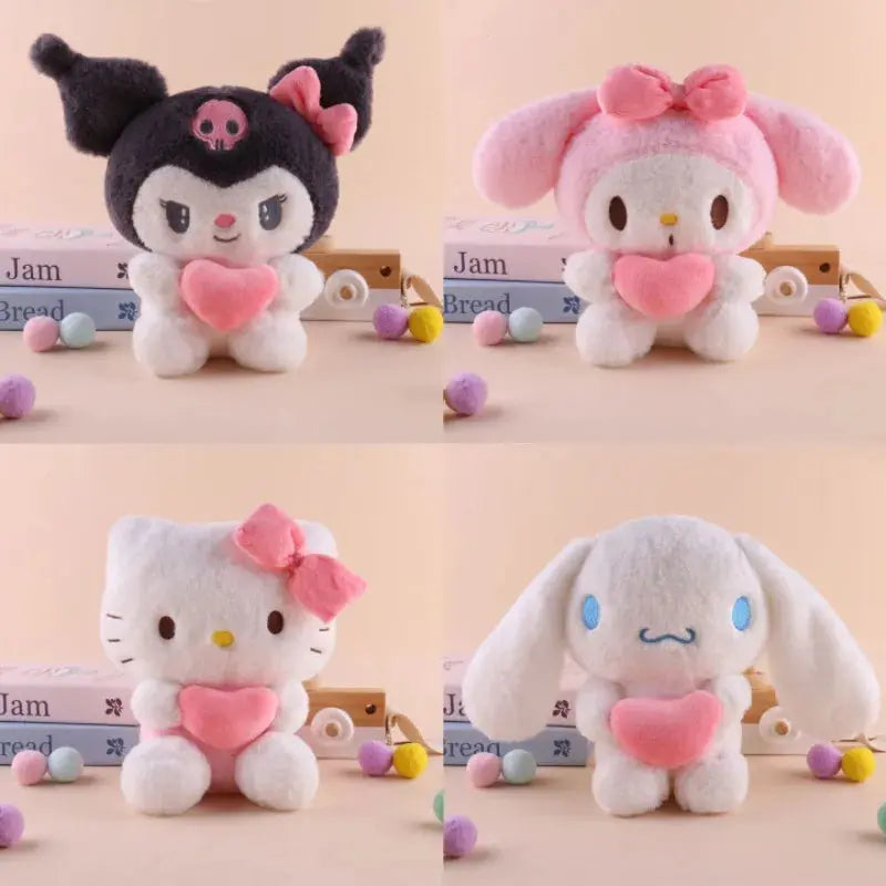22cm Sanrio Hello Kitty Kuromi Pillow KT Plush Toy Girls Soft Stuffed Animal Toys Heart My Melody Cinnamoroll Stuff Doll Gifts My Store
