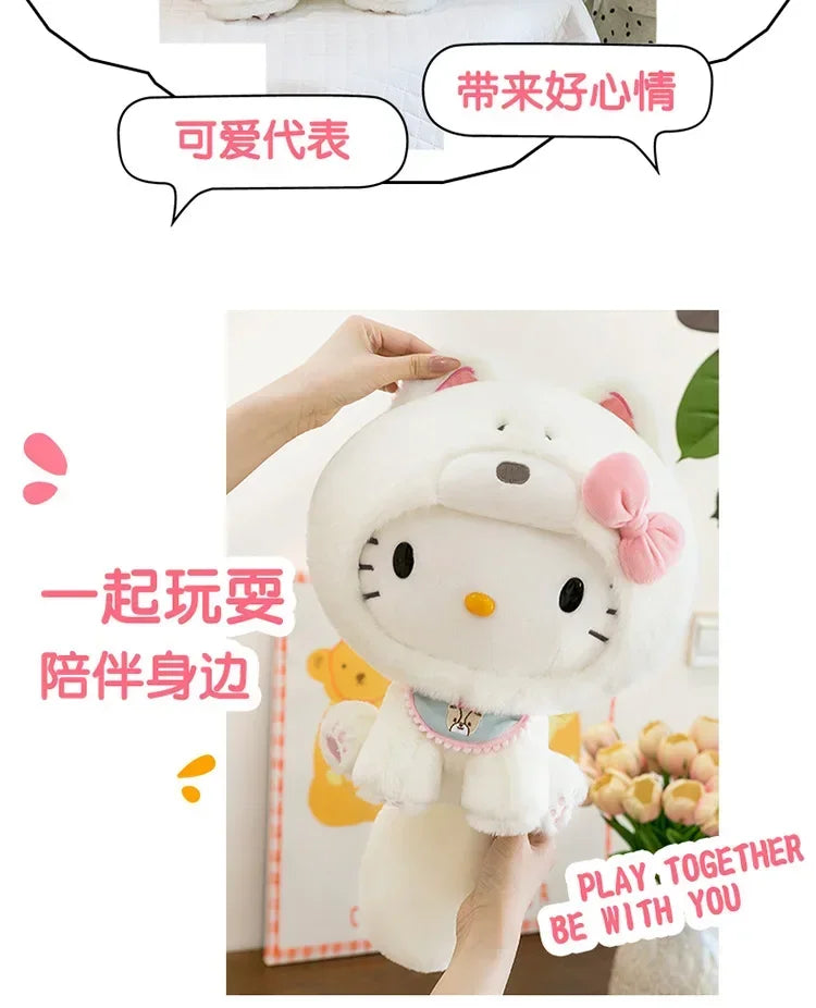Hot Sanrio Large Size Hello Kitty Transforms Into A Puppy Series Plush Toy Cartoon Anime Filled Doll Kawaii Decorate Girl Gifts My Store