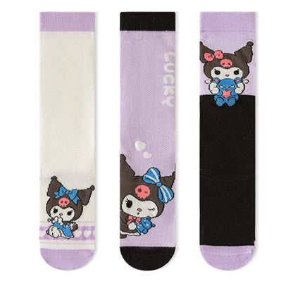 3 Pairs Spring and Summer Cartoon Anime Hello Kitty Pattern Girls Over knee Socks Cotton Comfortable and Soft Casual Girls Socks My Store