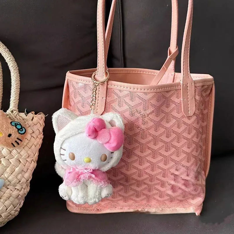 Cute Hello Kitty Plush Keychain Dopamine KT Cat Stuffed Animal Toys Kawaii Bags Doll Pendant Cartoon Plushie Girls Perfect Gifts My Store