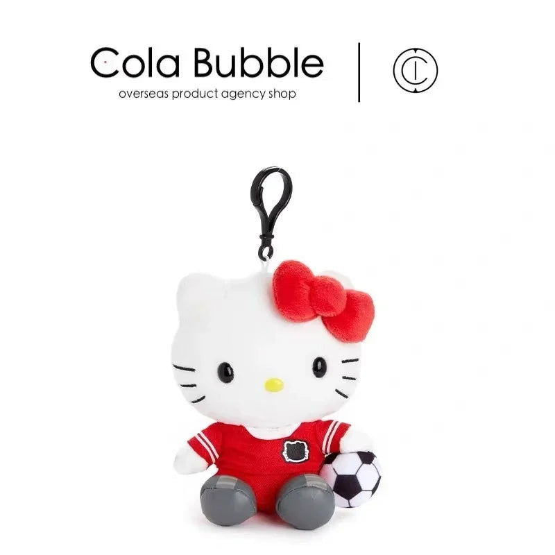 12CM Cartoon Hello Kitty cosplay football series plush doll keychain PP cotton stuffed doll Kawaii school bag pendant  gift My Store