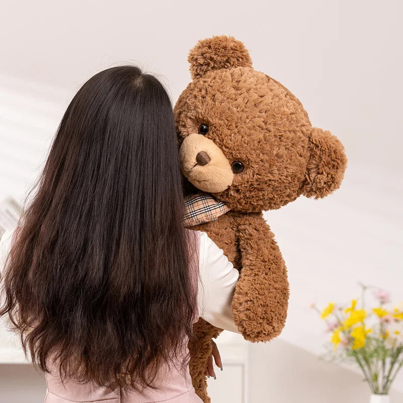 40-80cm Classic Teddy Bear Plush Dolls Cute Brown Bear Plushies with Bow Decor Lovely Birthday Gift Large Hug Pillow For Girl My Store