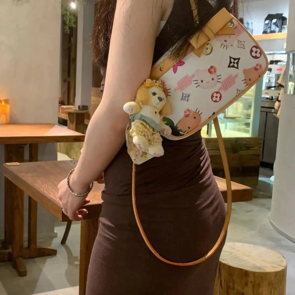 Sanrio Hello Kitty Anime Peripheral Products Outdoor Handbags Women One Shoulder Style Stick Bag Trendy Crossbody Bag Toy Gifts My Store