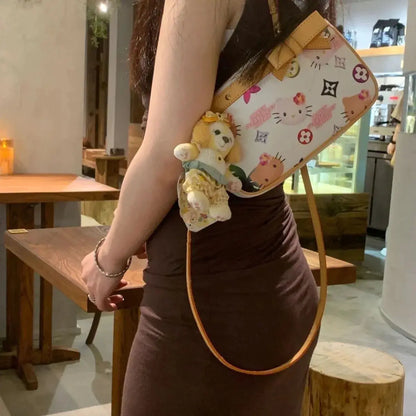 Sanrio Hello Kitty Anime Peripheral Products Outdoor Handbags Women One Shoulder Style Stick Bag Trendy Crossbody Bag Toy Gifts My Store