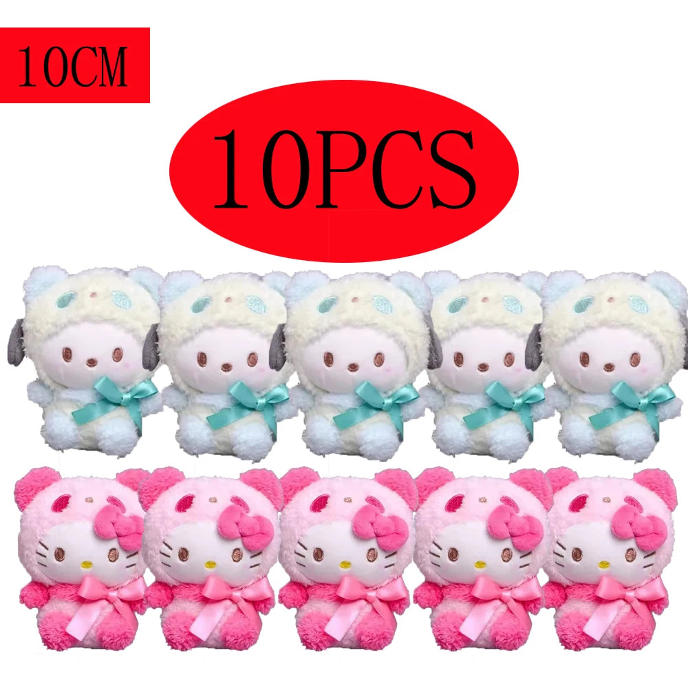 10pcs Sanrio Keychain Plush Anime Kuromi Doll Keyring Hello Kitty Plushie Cinnamoroll KeyChains Bag Pendant Toy Gift for Girls My Store