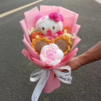 Hello Kitty Cartoon Plush Bouquet  Anime Rose Flowers Doll Home Wedding Decoration Christmas Valentine's Day Gift My Store