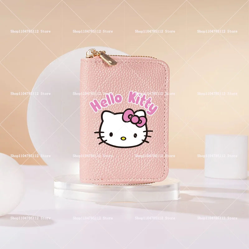 Hello Kitty Short Coin Purse with Card Slots Zipper Wallet Large Capacity Multiple Colors Credit Card Holder Coin Packet Gift My Store