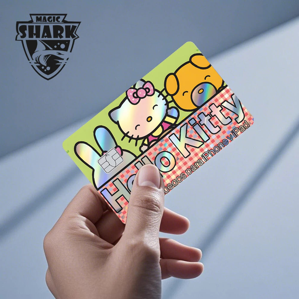 Hot Sale Hello Kitty Kuromi Holographic Laser Shinny Film Skin Cover Sticker for Debit Credit Card Bank Card My Store