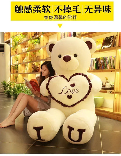 Teddy Bear 80/100cm Size Plush Toy Big Giant Pink Soft Stuffed Animals Pillow Dolls Grilfriend Girl Wife Birthday Valentines Day My Store