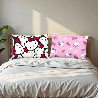pink Tiling Pattern cushion cover Rectangle Pillow Cover bow Hello kawaii Home Sofa living Room k-Kitty Coffee Shop Pillowcase My Store