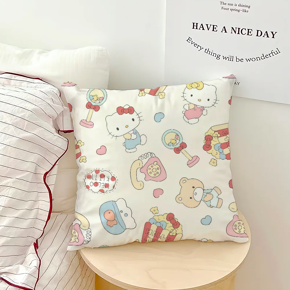 cushion cover soft Pillow bow Case for Hello Sofa Living Room kawaii Home Decor Protective k-Kitty SRO pink Pattern Covers My Store
