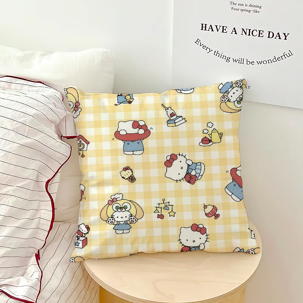 cushion cover soft Pillow bow Case for Hello Sofa Living Room kawaii Home Decor Protective k-Kitty SRO pink Pattern Covers My Store