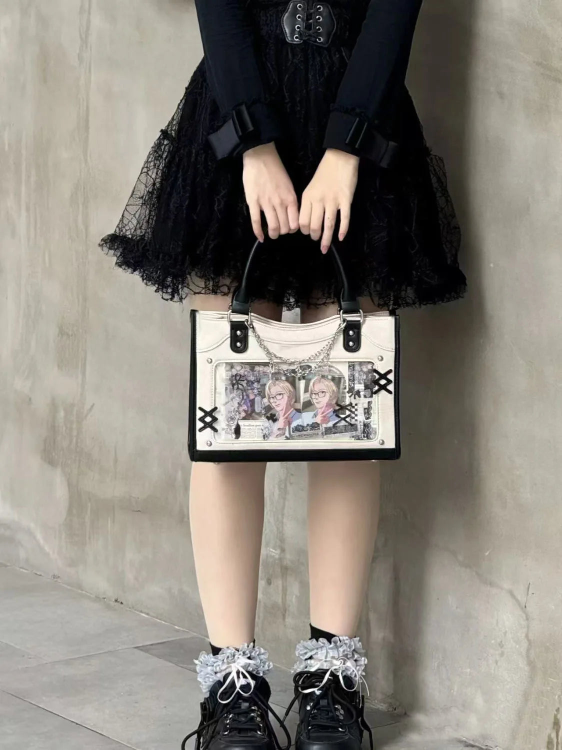 Y2K Cute Ita Bag Girl Transparent Messenger Bag Women's Fashion Shoulder Crossbody Bag Ladys DIY Display Tote Bag Lolita Handbag My Store