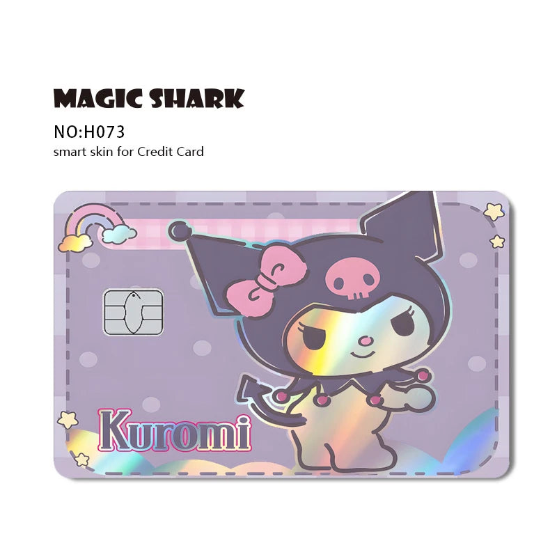Hot Sale Hello Kitty Kuromi Holographic Laser Shinny Film Skin Cover Sticker for Debit Credit Card Bank Card My Store