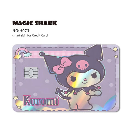 Hot Sale Hello Kitty Kuromi Holographic Laser Shinny Film Skin Cover Sticker for Debit Credit Card Bank Card My Store