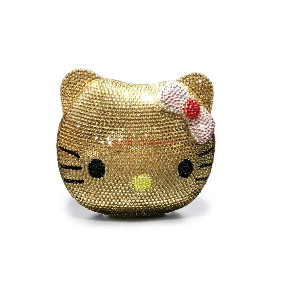 Hellokitty Anime Cartoon Shape Rhinestone Cartoon Full Of Diamonds Dinner Bag Handmade Diamond-Set Lady'S Clutch Christmas Gift My Store