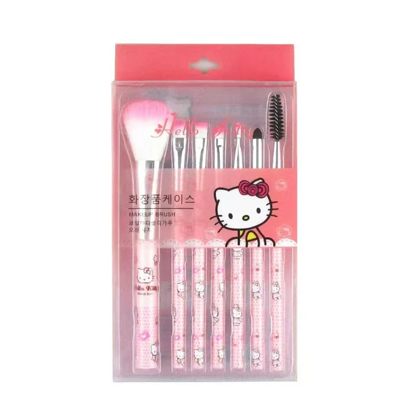 7Pcs Hello Kitty Makeup Brush Set Cute Cartoon Beauty Tools Eyeshadow Blush Eyebrow Brush Kit Girl Gifts My Store