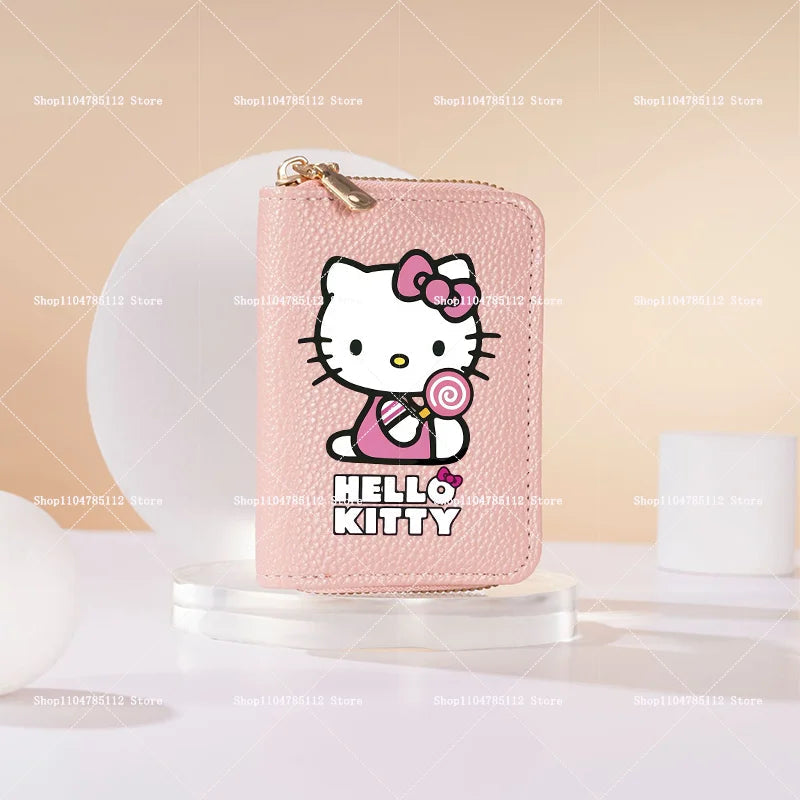 Hello Kitty Short Coin Purse with Card Slots Zipper Wallet Large Capacity Multiple Colors Credit Card Holder Coin Packet Gift My Store