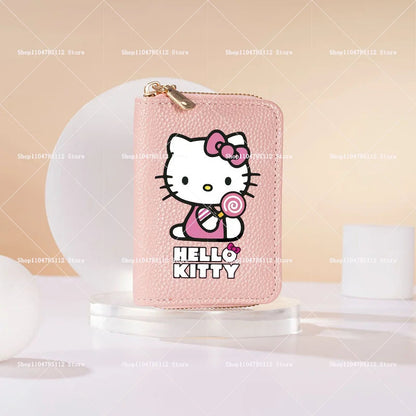 Hello Kitty Short Coin Purse with Card Slots Zipper Wallet Large Capacity Multiple Colors Credit Card Holder Coin Packet Gift My Store