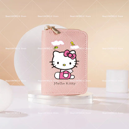 Hello Kitty Short Coin Purse with Card Slots Zipper Wallet Large Capacity Multiple Colors Credit Card Holder Coin Packet Gift My Store