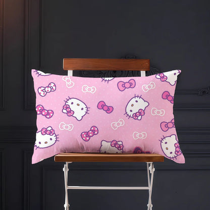 pink Tiling Pattern cushion cover Rectangle Pillow Cover bow Hello kawaii Home Sofa living Room k-Kitty Coffee Shop Pillowcase My Store