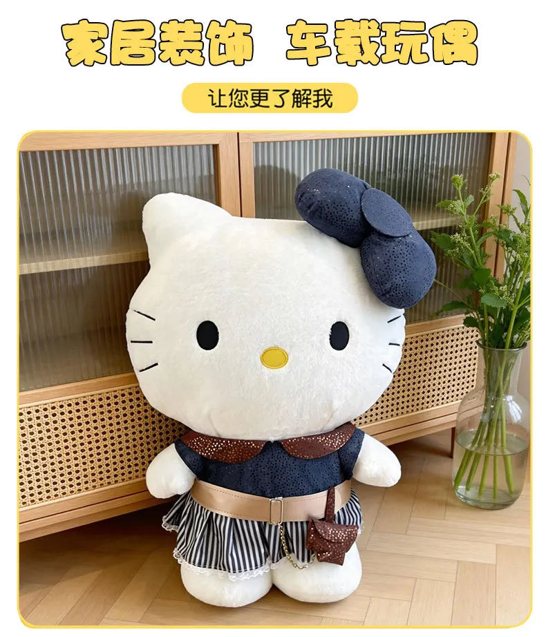 40-80CM Large Big Size Hello Kitty Plushies Sanrio Cartoon Anime Peluche Comfortable Soft Doll Ornament Children's Toy Gifts My Store