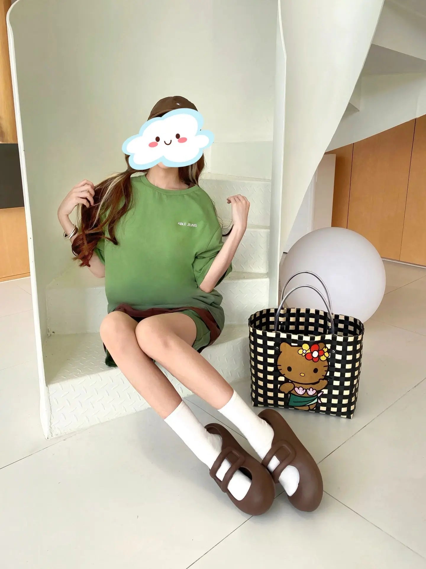New Hello Kitty Handheld Woven Bag Fashion High Quality Girls' Beach Bag Cartoon Large Capacity Multifunctional Women's Handbag My Store