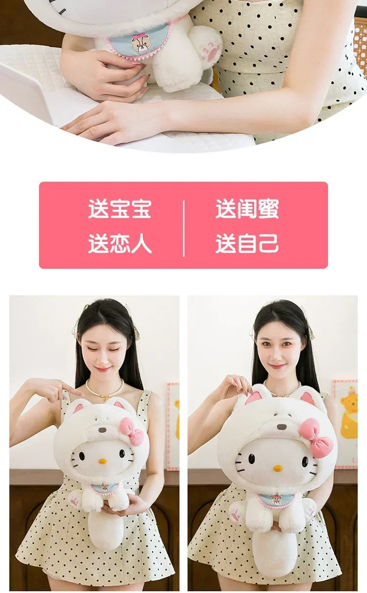 Hot Sanrio Large Size Hello Kitty Transforms Into A Puppy Series Plush Toy Cartoon Anime Filled Doll Kawaii Decorate Girl Gifts My Store