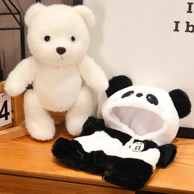 For 30cm Plush Toys Birthday Gift for Girls Kids Bear with Movable Limbs and Head Soft Bear White Brown Comfortable My Store