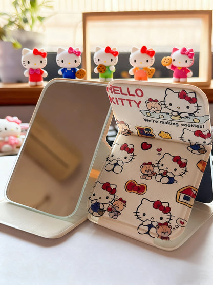 Carry-on portable cartoon Hello Kitty makeup mirror mini folding mirror good-looking cute mirror small mirror kawaii My Store