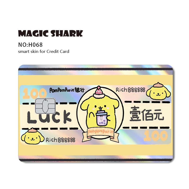 Hot Sale Hello Kitty Kuromi Holographic Laser Shinny Film Skin Cover Sticker for Debit Credit Card Bank Card My Store