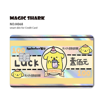 Hot Sale Hello Kitty Kuromi Holographic Laser Shinny Film Skin Cover Sticker for Debit Credit Card Bank Card My Store