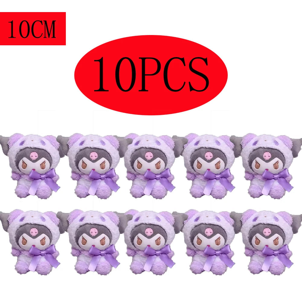 10pcs Sanrio Keychain Plush Anime Kuromi Doll Keyring Hello Kitty Plushie Cinnamoroll KeyChains Bag Pendant Toy Gift for Girls My Store