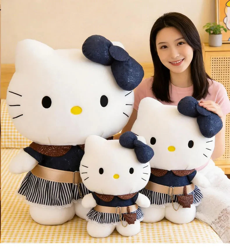 40-80CM Large Big Size Hello Kitty Plushies Sanrio Cartoon Anime Peluche Comfortable Soft Doll Ornament Children's Toy Gifts My Store