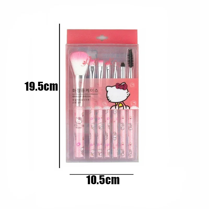 7Pcs Hello Kitty Makeup Brush Set Cute Cartoon Beauty Tools Eyeshadow Blush Eyebrow Brush Kit Girl Gifts My Store