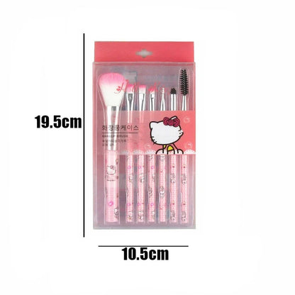 7Pcs Hello Kitty Makeup Brush Set Cute Cartoon Beauty Tools Eyeshadow Blush Eyebrow Brush Kit Girl Gifts My Store