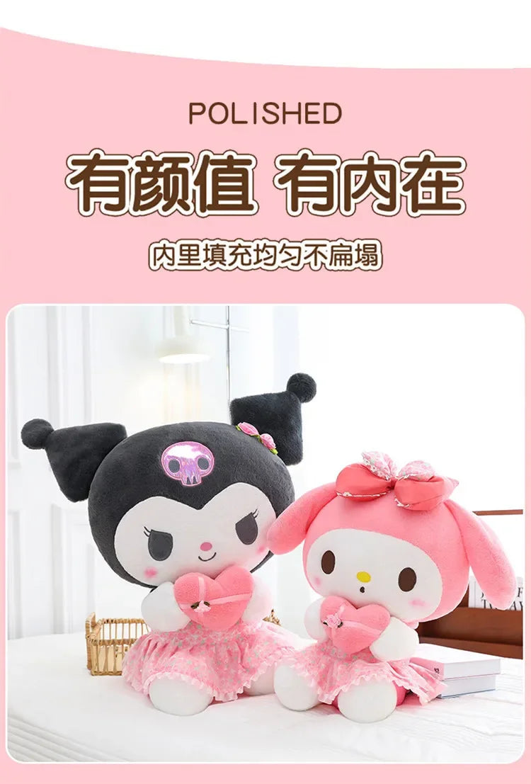 60cm Sanrio Kuromi Melody Hello Kitty Plush Toy Kawaii Cartoon Big Size KT Cat Plush Doll Soft Stuffed Pillow Kids Birthday Gift My Store