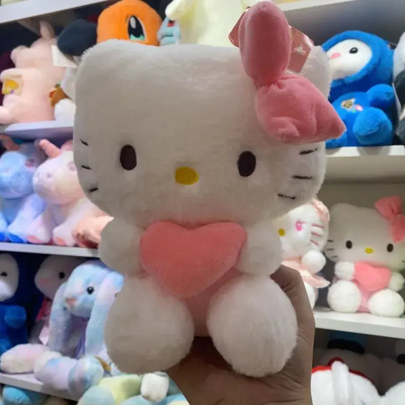 22cm Sanrio Hello Kitty Kuromi Pillow KT Plush Toy Girls Soft Stuffed Animal Toys Heart My Melody Cinnamoroll Stuff Doll Gifts My Store