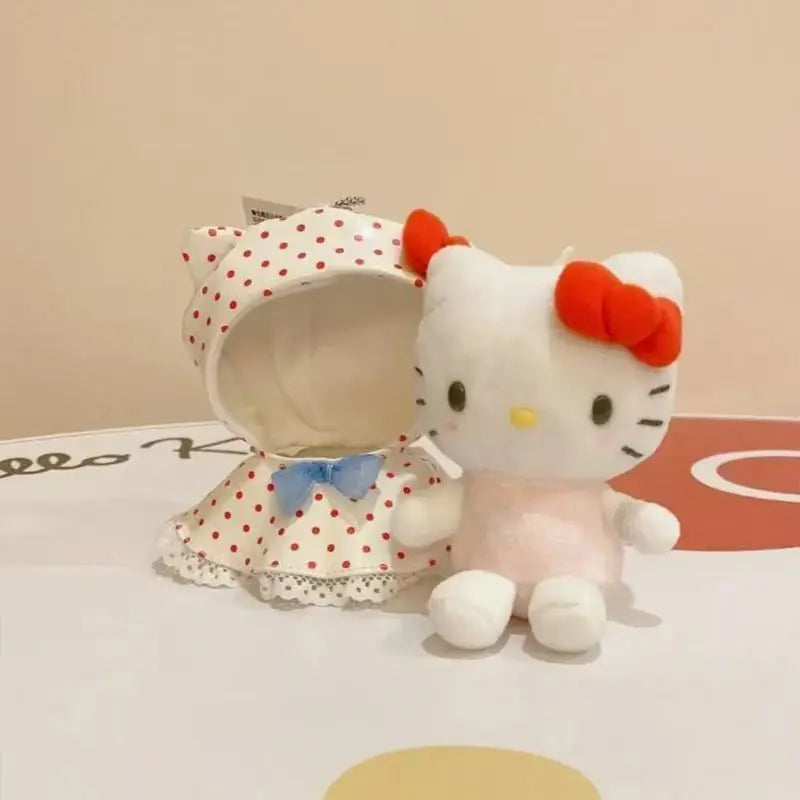Sanrio Raincoat Hello Kitty Soft Plush Filling Doll Earphone Case Hanging Ornaments Clothing Decoration Friend's Birthday Gift My Store
