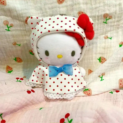 Sanrio Raincoat Hello Kitty Soft Plush Filling Doll Earphone Case Hanging Ornaments Clothing Decoration Friend's Birthday Gift My Store