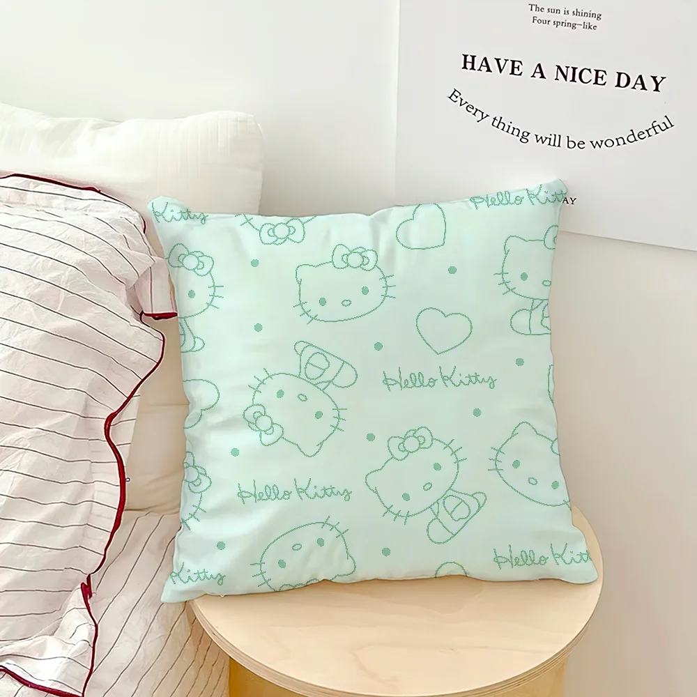 cushion cover soft Pillow bow Case for Hello Sofa Living Room kawaii Home Decor Protective k-Kitty SRO pink Pattern Covers My Store