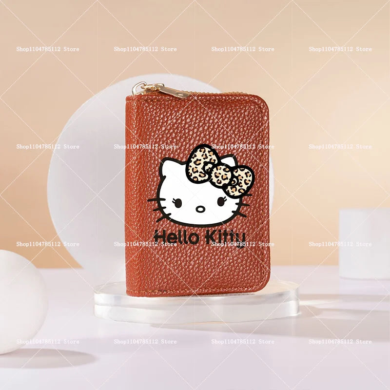Hello Kitty Short Coin Purse with Card Slots Zipper Wallet Large Capacity Multiple Colors Credit Card Holder Coin Packet Gift My Store