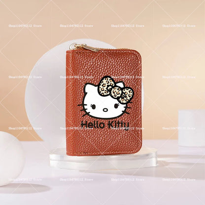 Hello Kitty Short Coin Purse with Card Slots Zipper Wallet Large Capacity Multiple Colors Credit Card Holder Coin Packet Gift My Store