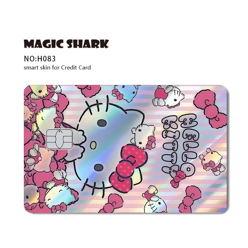 Hot Sale Hello Kitty Kuromi Holographic Laser Shinny Film Skin Cover Sticker for Debit Credit Card Bank Card My Store