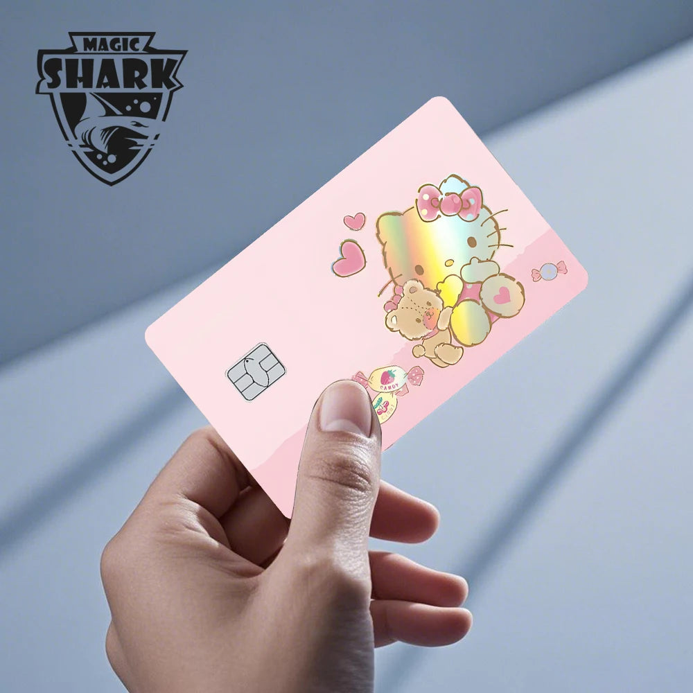Hot Sale Hello Kitty Kuromi Holographic Laser Shinny Film Skin Cover Sticker for Debit Credit Card Bank Card My Store