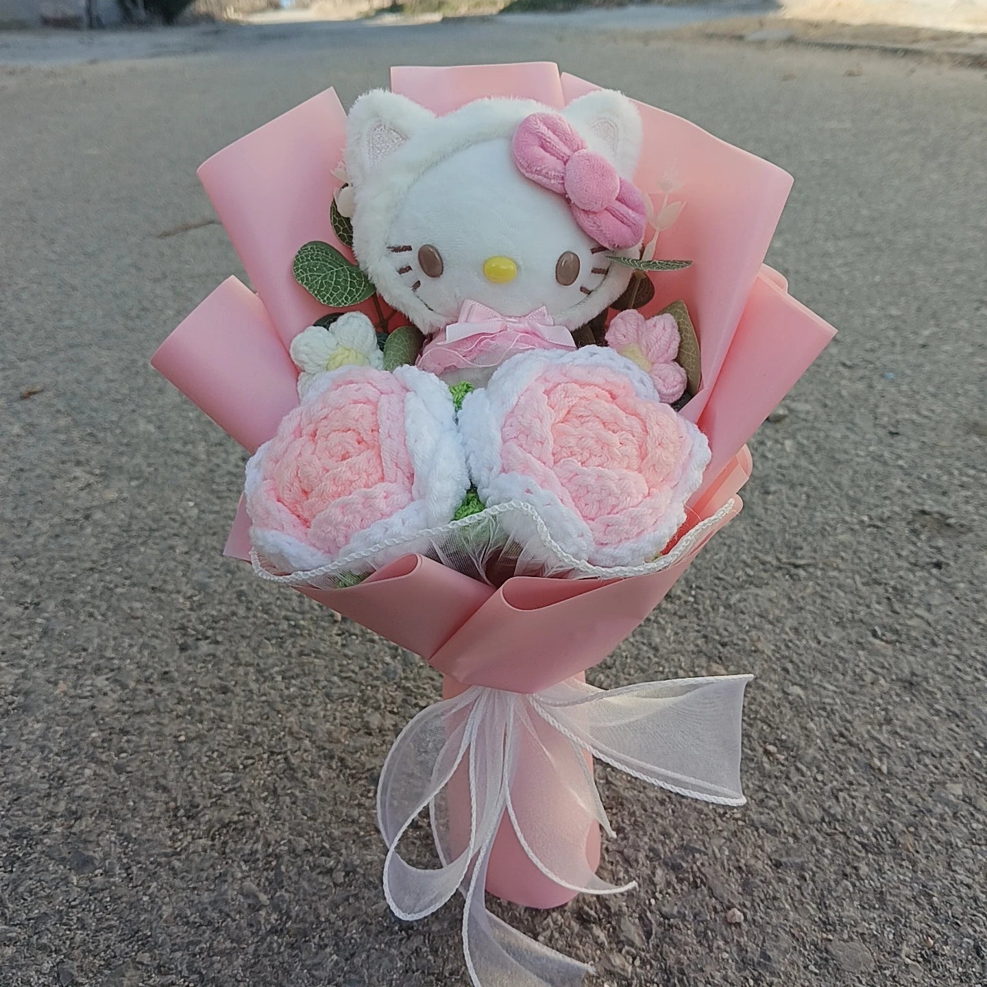 Hello Kitty Cartoon Plush Bouquet  Anime Rose Flowers Doll Home Wedding Decoration Christmas Valentine's Day Gift My Store